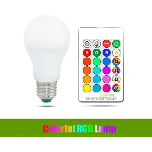 E27 Λάμπα LED 10 W Με Διάφορα Χρώματα RGB Και Τηλεκοντρόλ 220 V