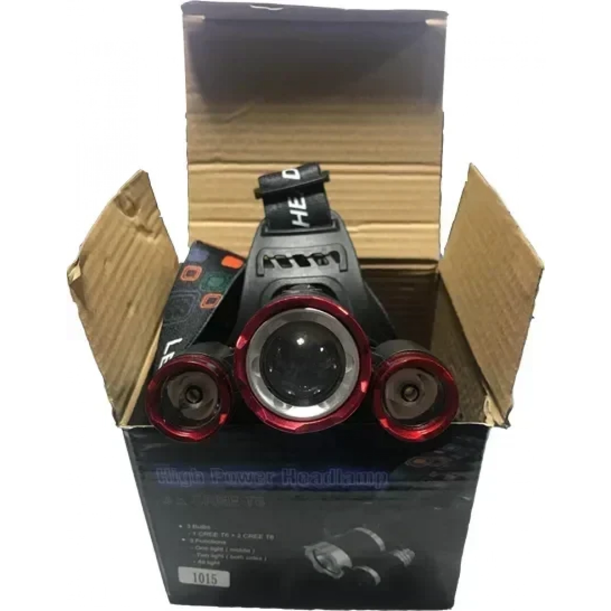 Φωτάκι Κεφαλής High Power Headlamp 3x Led Light CREE T6 1015 Μαύρο