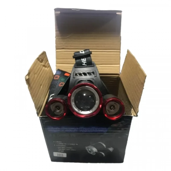 Φωτάκι Κεφαλής High Power Headlamp 3x Led Light CREE T6 1015 Μαύρο