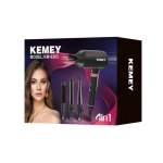 Επαγγελματικό πιστολάκι μαλλιών Kemey Km-9203 LED Σετ 4 σε 1
