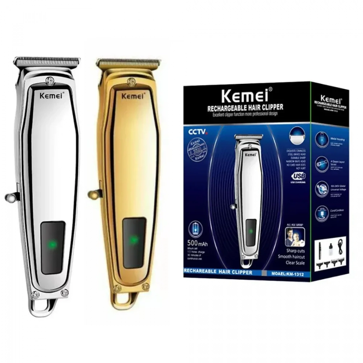 Kemei KM-1312 Ξυριστική Προσώπου Επαναφορτιζόμενη