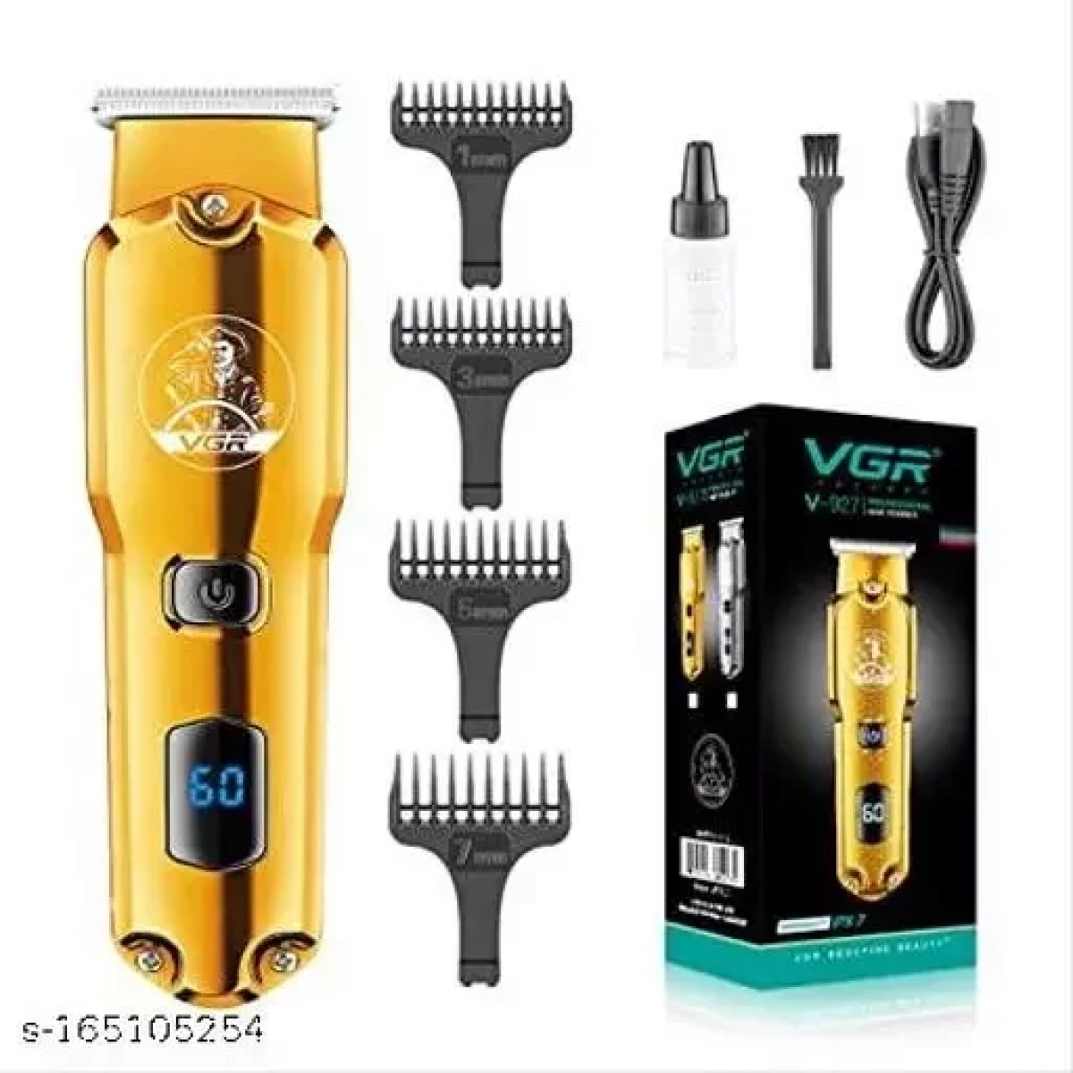 Επαναφορτιζόμενη Κουρευτική Barber – Ξυριστική Μηχανή VGR V-927 – Χρυσό
