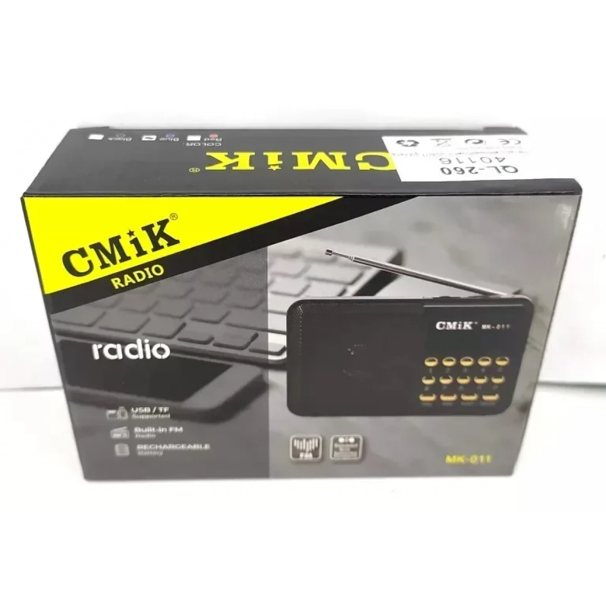 CMIK MK-011 Φορητό Ραδιόφωνο Επαναφορτιζόμενο με USB Μαύρο