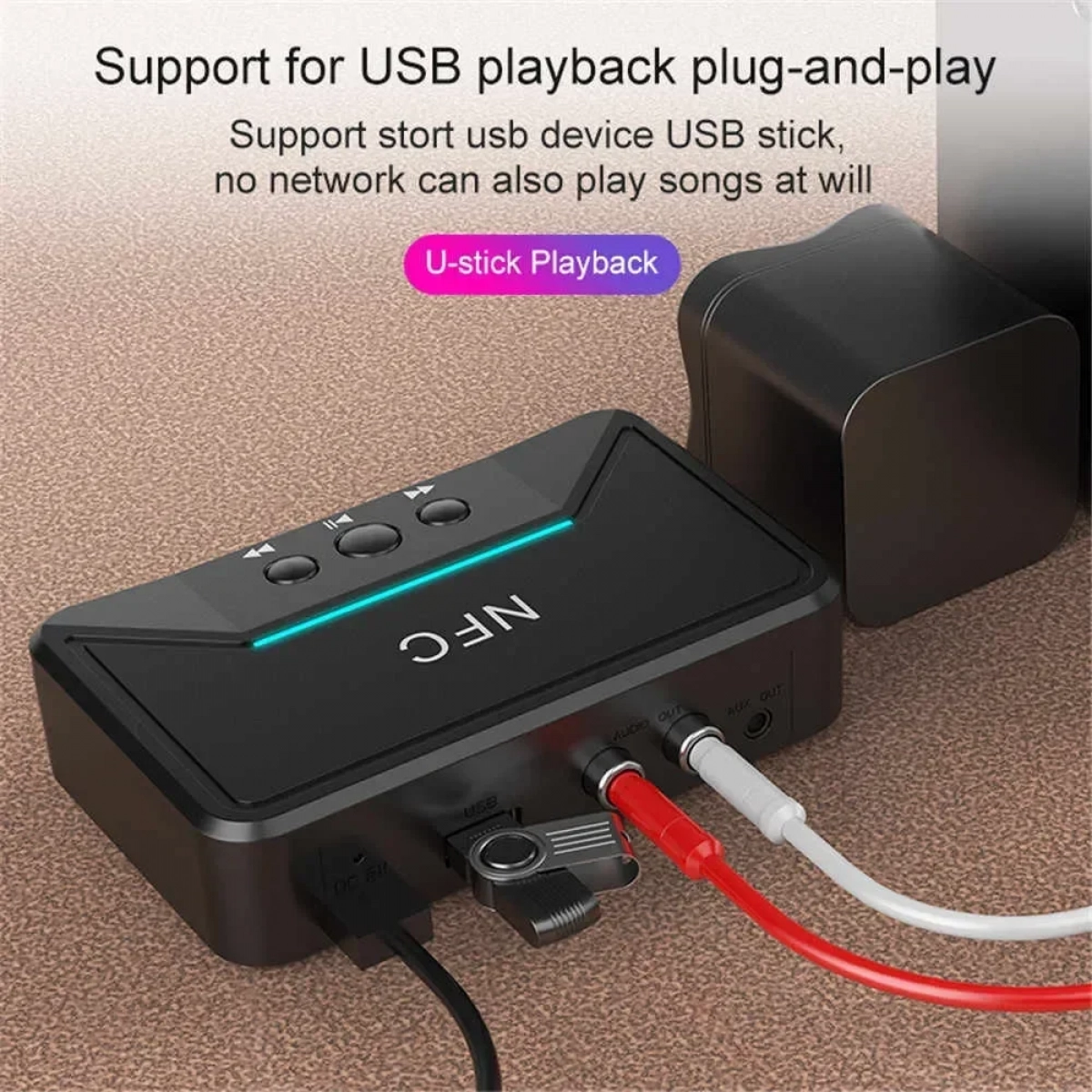Ασύρματος Αναμεταδότης Ήχου Bluetooth/NFC v5.0 BT200 – Μαύρο - Image 3