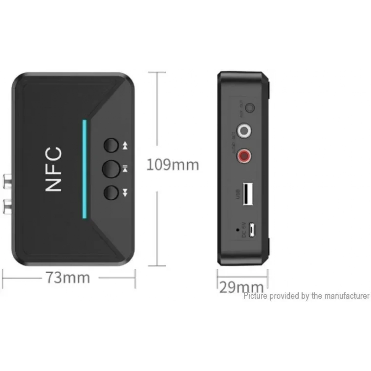 Ασύρματος Αναμεταδότης Ήχου Bluetooth/NFC v5.0 BT200 – Μαύρο - Image 5