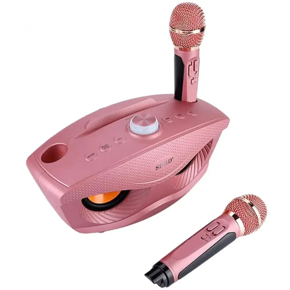 Σύστημα Karaoke με Ασύρματα Μικρόφωνα SD-306 σε Ροζ Χρώμα