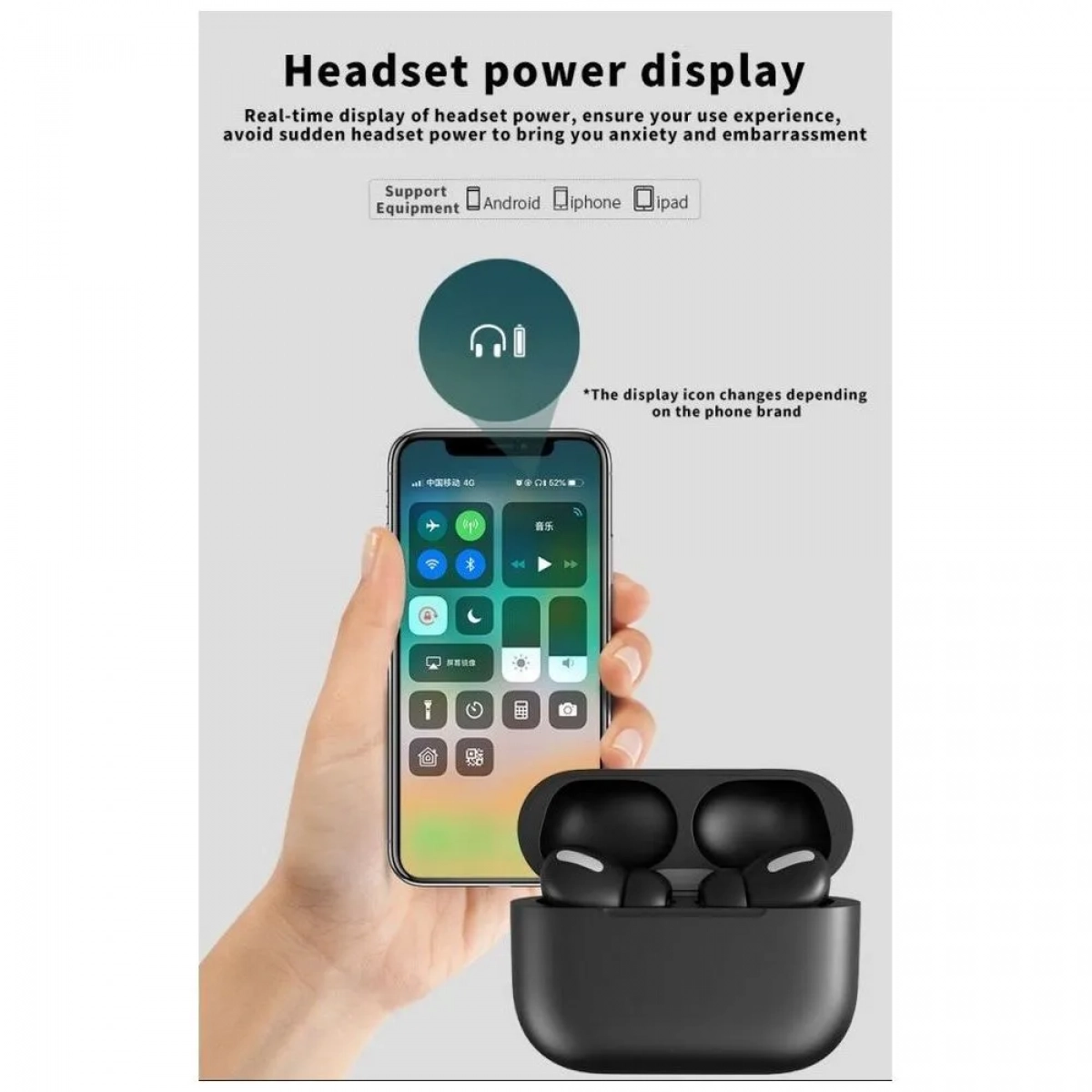 i3 Pro In-ear Bluetooth Handsfree Μαύρο