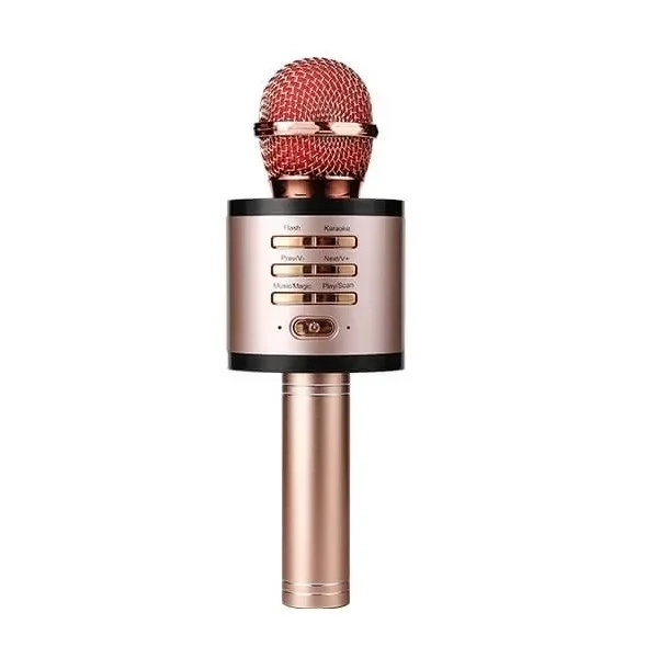 Ασύρματο μικρόφωνο karaoke με ενσωματωμένο ηχείο V9 Ροζ χρυσό