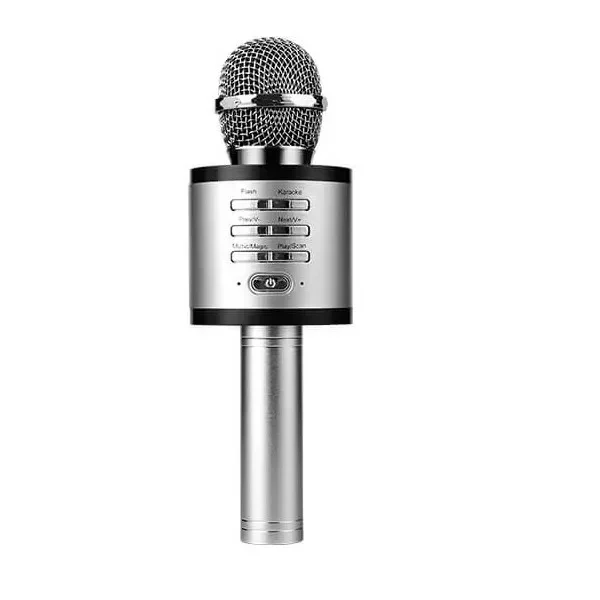 Ασύρματο μικρόφωνο karaoke με ενσωματωμένο ηχείο V9 Ασημί