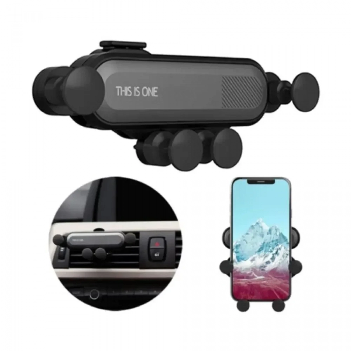 Mocco L002 Gravity Universal Στήριγμα αεραγωγού αυτοκινήτου για συσκευές Μαύρο