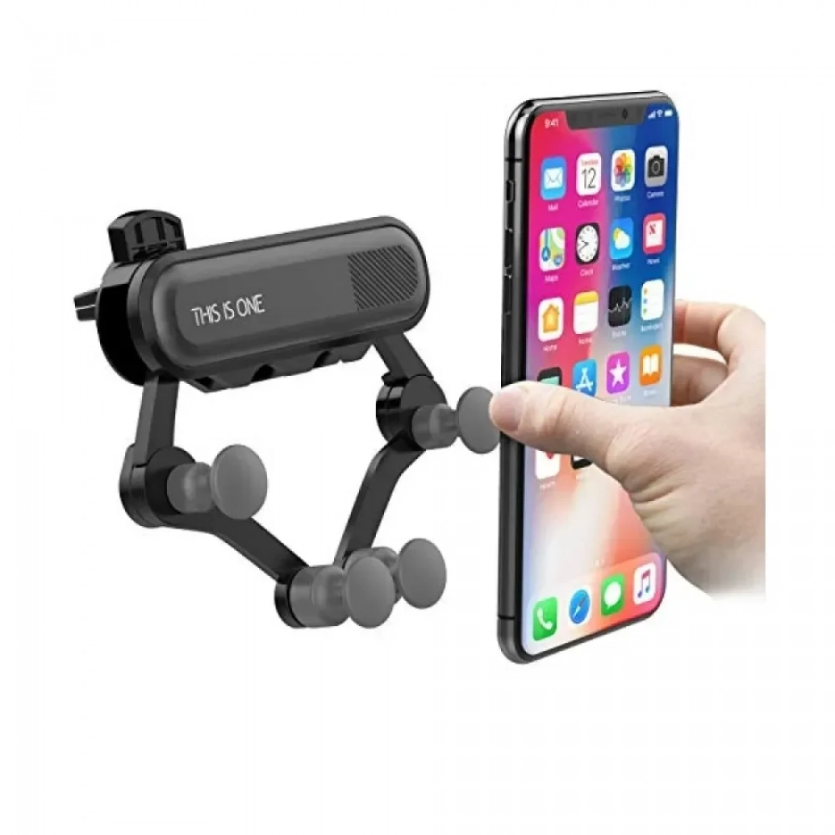 Mocco L002 Gravity Universal Στήριγμα αεραγωγού αυτοκινήτου για συσκευές Μαύρο