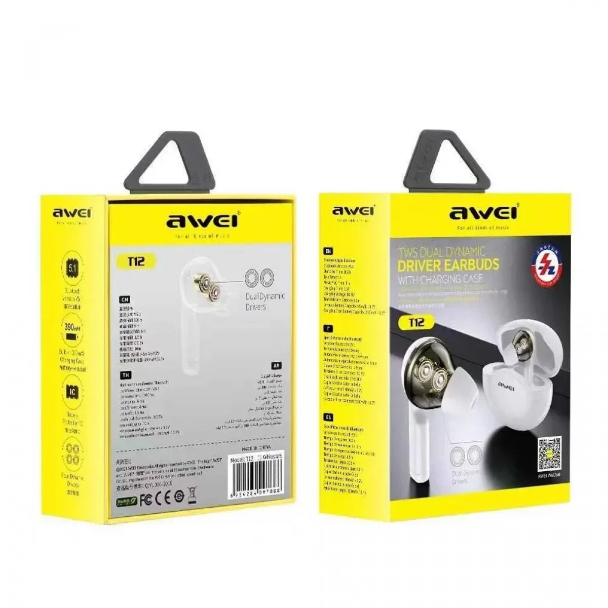 Awei T12 In-ear Bluetooth Handsfree Λευκό