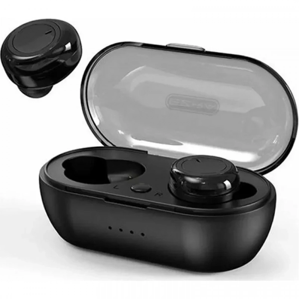 Ασύρματα ακουστικά Bluetooth Handsfree με θήκη φόρτισης και μικρόφωνο Ezra TWS06 Μαύρο