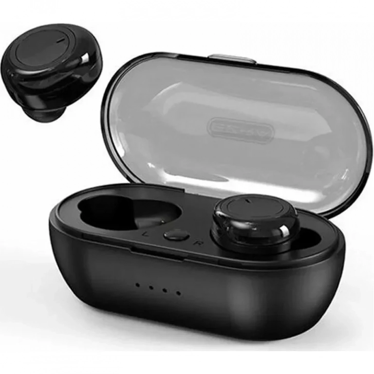 Ασύρματα ακουστικά Bluetooth Handsfree με θήκη φόρτισης και μικρόφωνο Ezra TWS06 Μαύρο