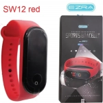 Smart Band Activity Tracker Έξυπνο βραχιόλι Bluetooth με Παλμογράφο Ezra SW12 Κόκκινο
