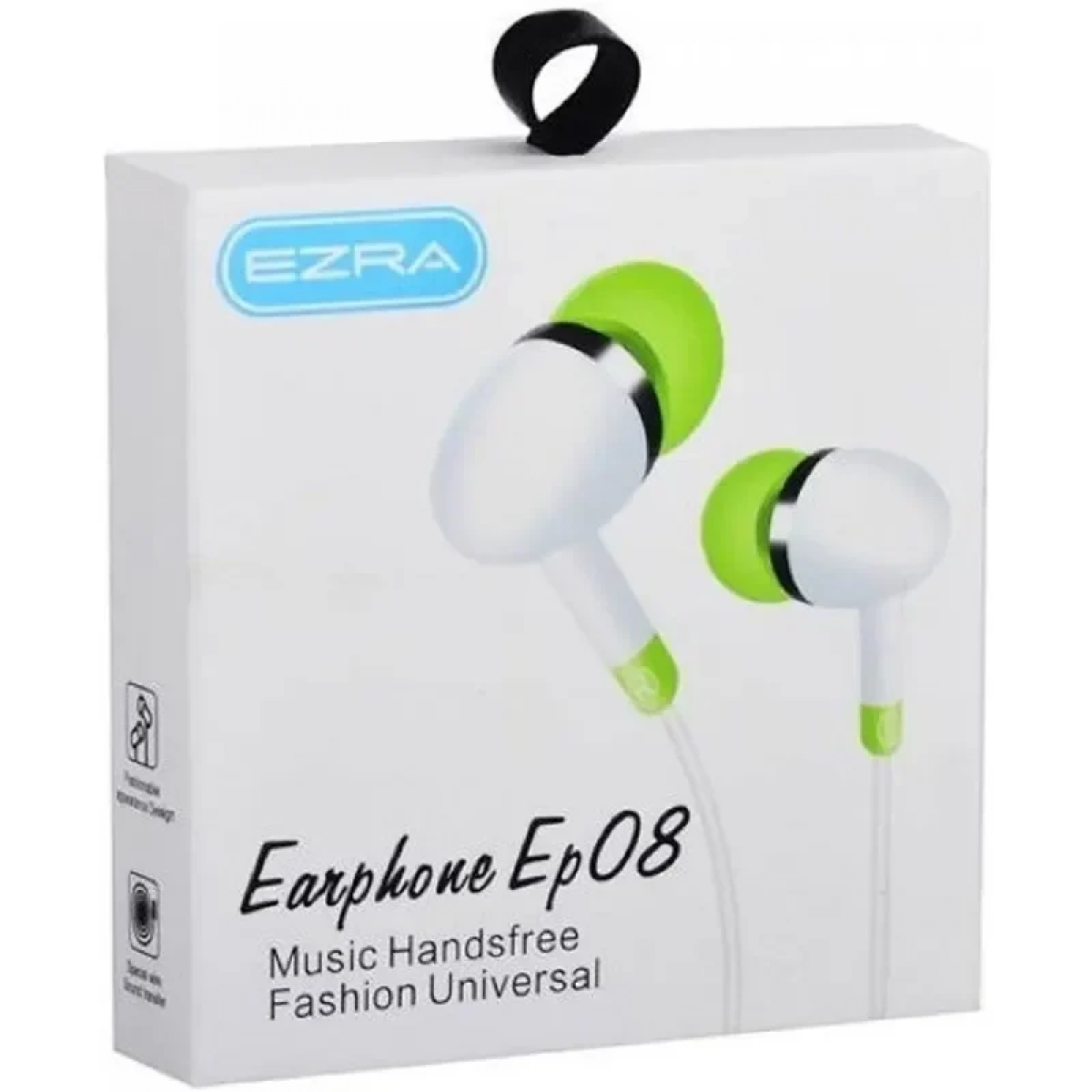 Ενσύρματα Ακουστικά Ψείρες In-Ear 3.5mm Ezra EP08 σε Λευκό/Πράσινο χρώμα - Image 2