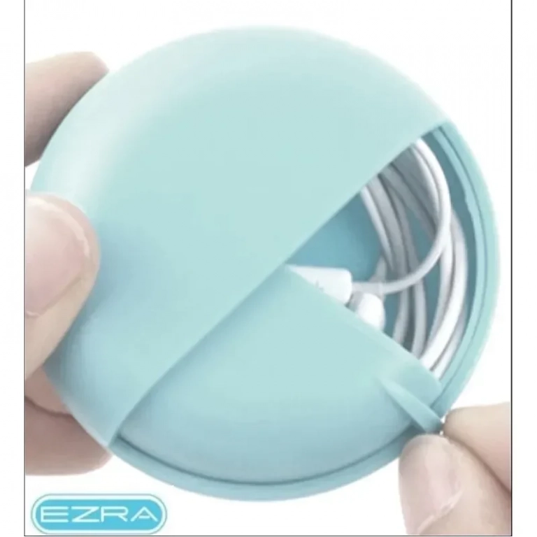 Στρογγυλό κουτί αποθήκευσης ακουστικών χρώματος μπλε Ezra SC04