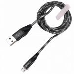 Πλεκτό (braided) καλώδιο φόρτησης και μεταφοράς δεδομένων 1.2m USB 2.0 to micro USB Ezra DC50-V8 Μαύρο