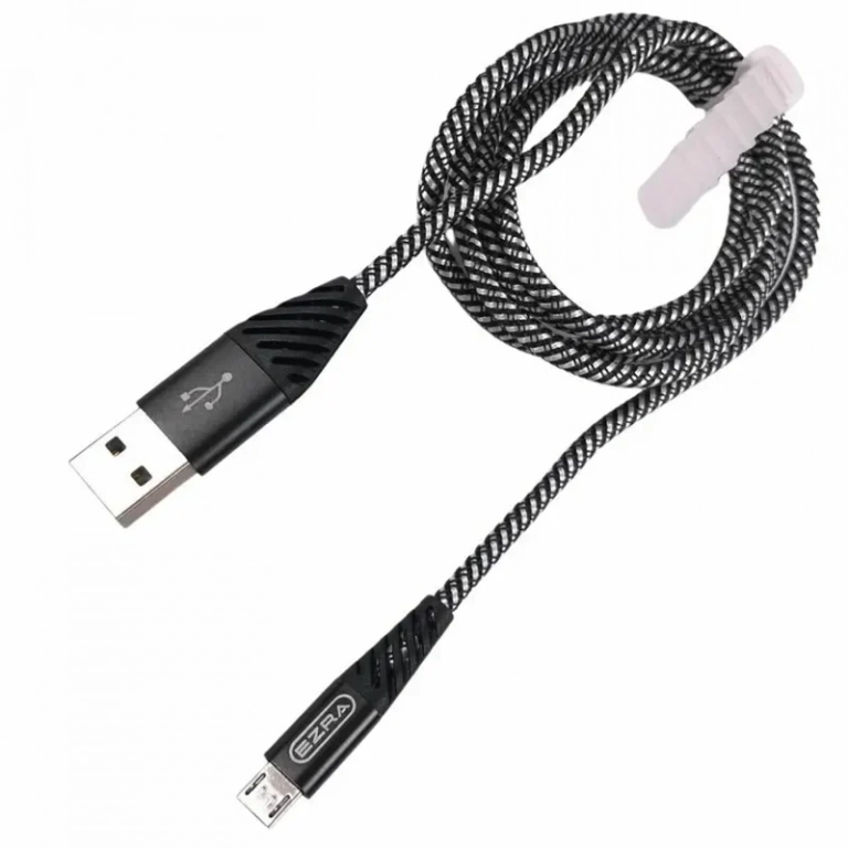 Πλεκτό (braided) καλώδιο φόρτησης και μεταφοράς δεδομένων 1.2m USB 2.0 to micro USB Ezra DC50-V8 Μαύρο