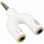 Αντάπτορας ήχου Jack 3.5mm AUX αρσενικό σε 2×3.5mm Jack θηλυκά Ezra AD04 - Λευκό - Image 2