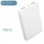 Power bank 10000mAh με δύο θύρες USB-A Ezra PB15 λευκό