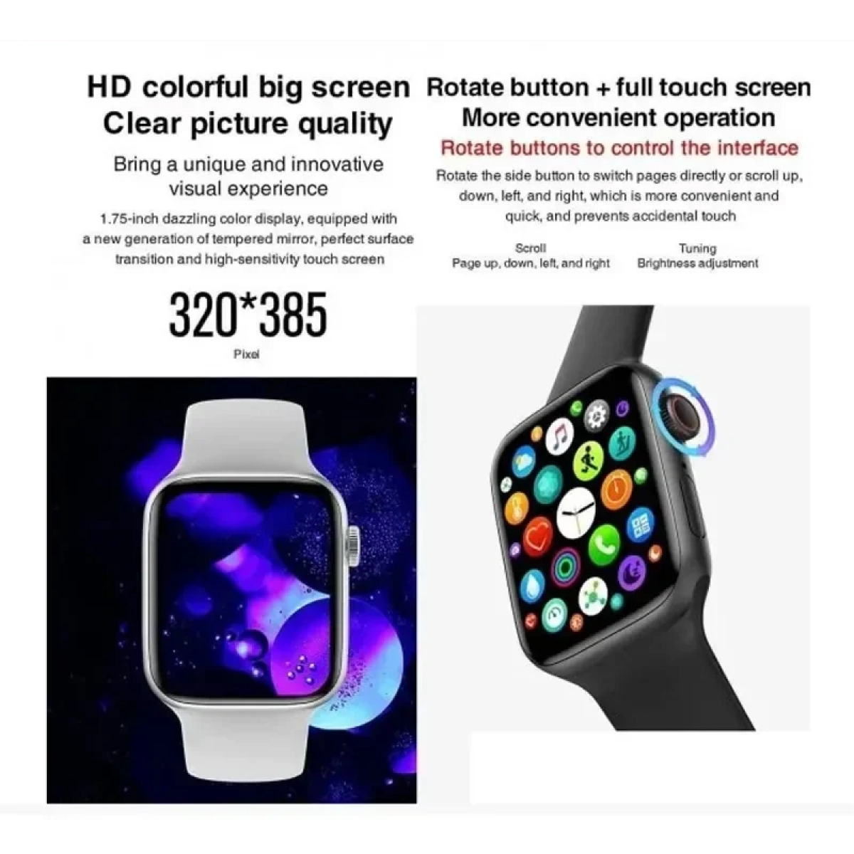 Smartwatch (Έξυπνο Ρολόι) με οθόνη αφής και παλμογράφο Esdras SW31 Λευκό