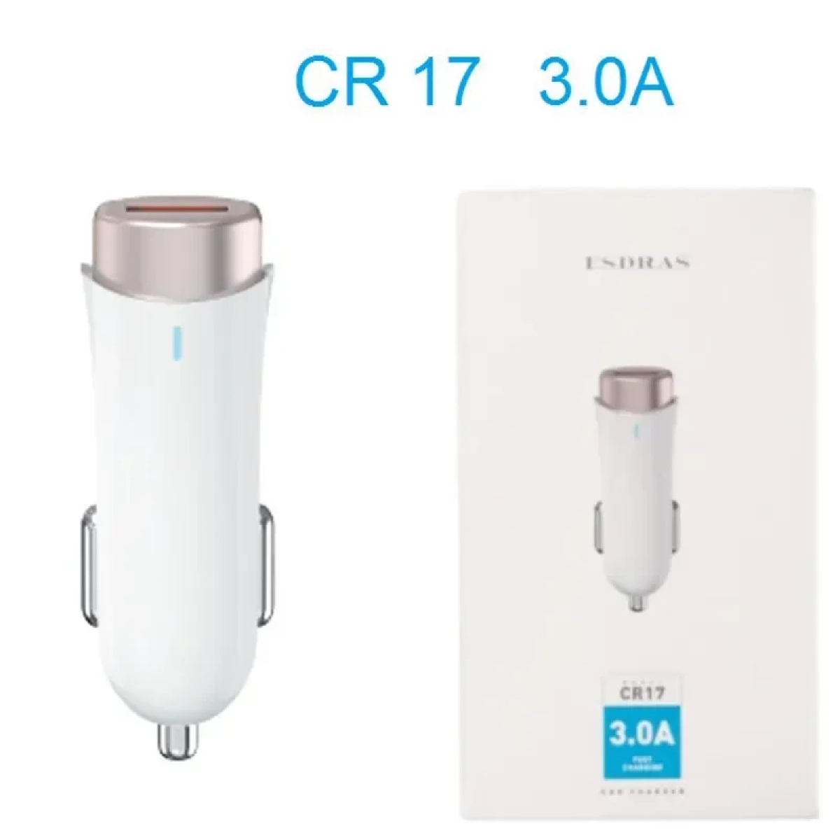 Φορτιστής αυτοκινήτου με 1 θύρα USB 3A Esdras CR17 Λευκό
