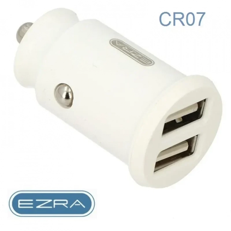 Φορτιστής αναπτήρα αυτοκινήτου 5V 2.1A με 2 θύρες usb Ezra CR07 Λευκό