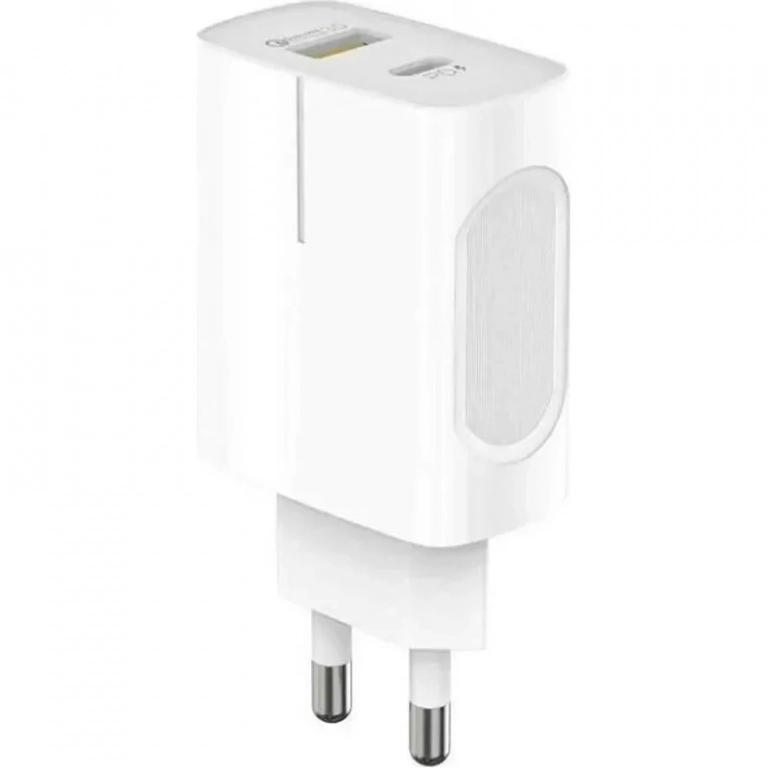 Φορτιστής χωρίς καλώδιο με θύρα USB-A και θύρα USB-C 18W Power Delivery/Quick Charge 3.0 Ezra HC50 Λευκό