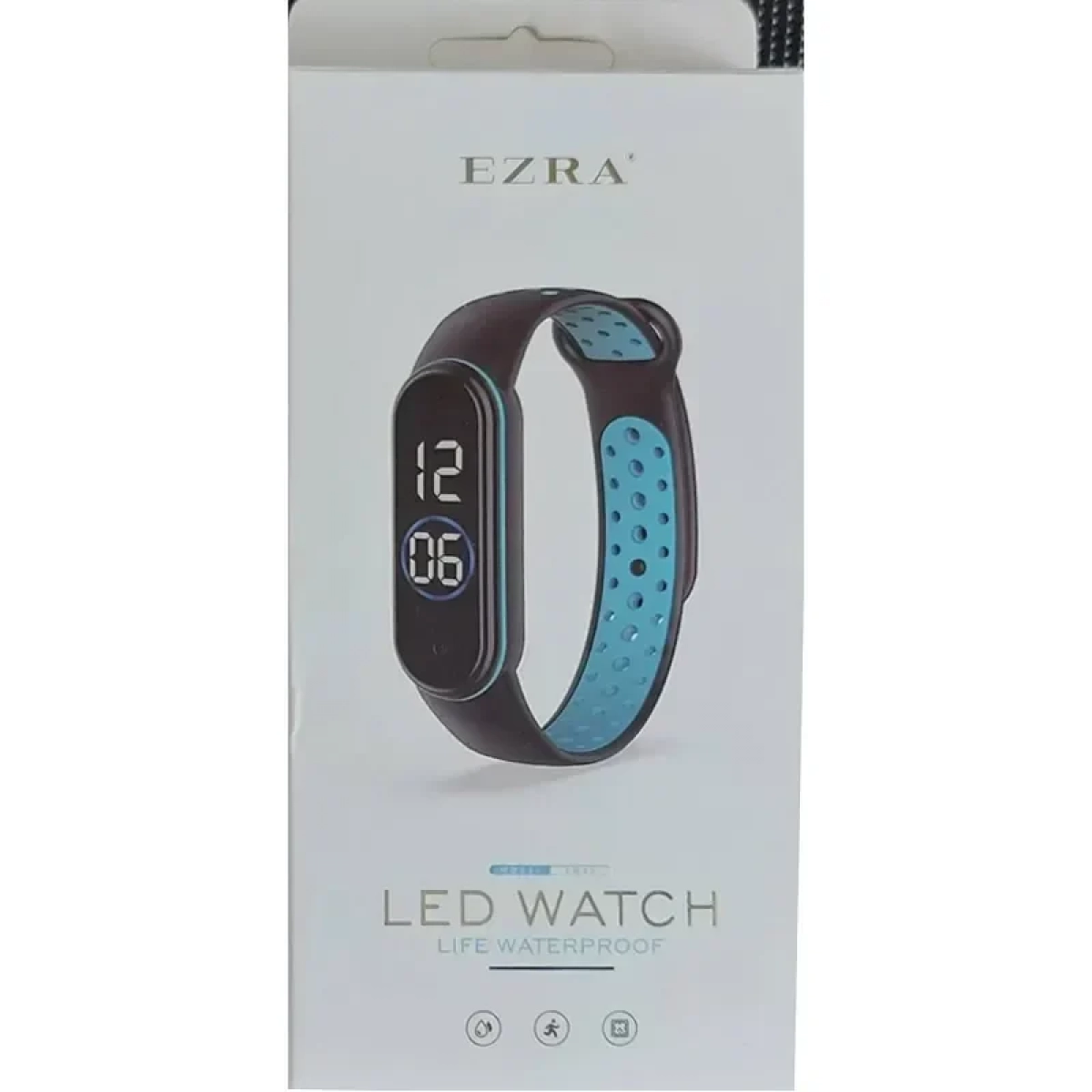 Ψηφιακό ρολόι (smart watch) με οθόνη αφής LED χρώματος μαύρο-γαλάζιο Ezra SW45