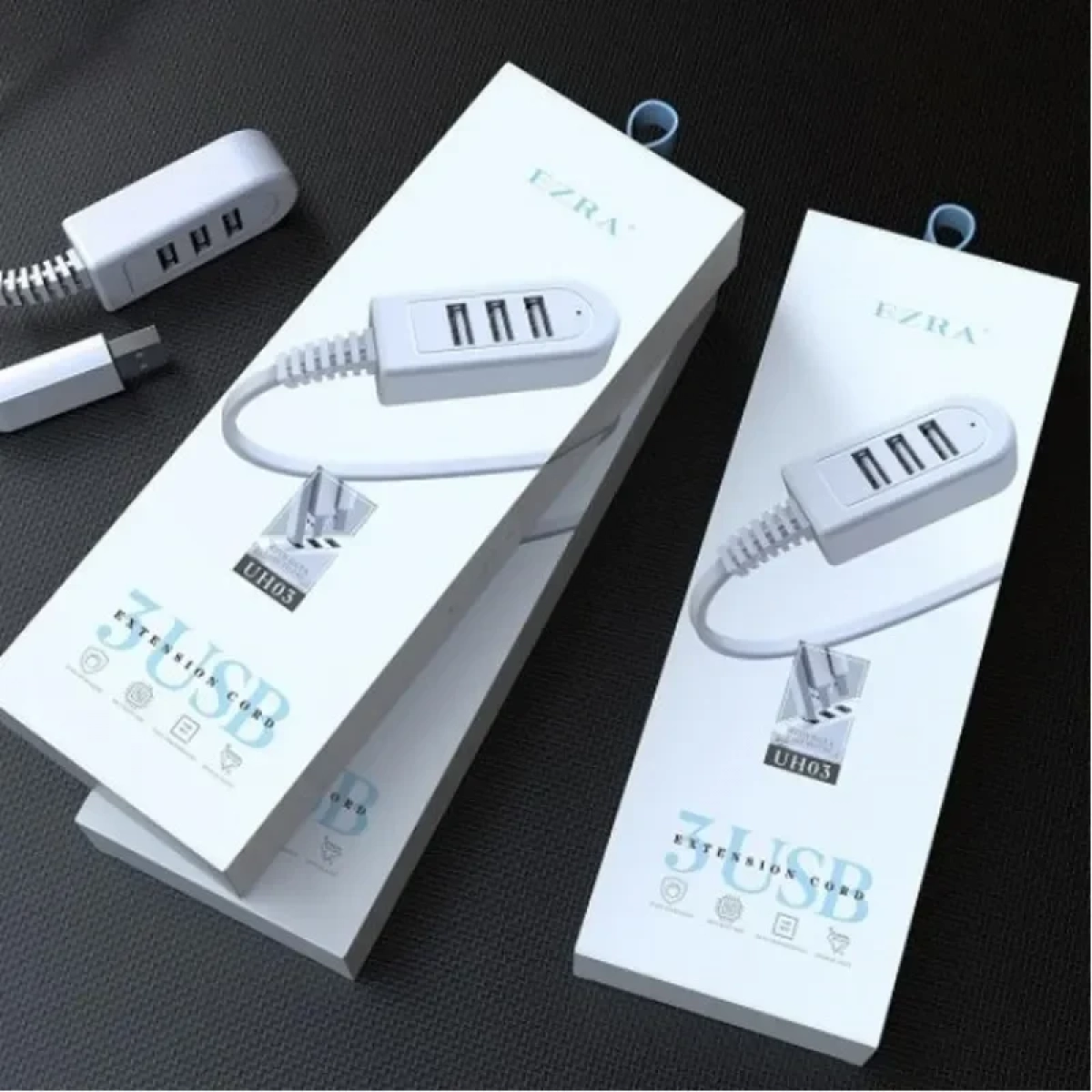 Hub 3 Θυρών USB 2.0 με σύνδεση USB-A χρώματος λευκό Ezra UH03 - Image 3