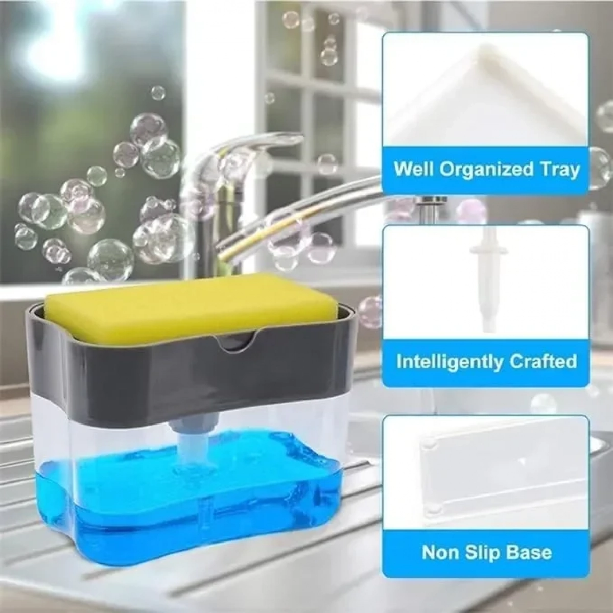 Caddy Dispenser Κουζίνας Πλαστικό Διάφανο