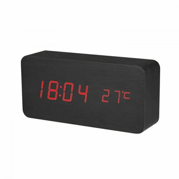 ΞΥΛΙΝΟ ΨΗΦΙΑΚΟ ΡΟΛΟΙ WOODEN CLOCK ΜΑΥΡΟ