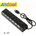 Andowl Q-H7 USB 2.0 Hub 7 Θυρών με σύνδεση USB-A - Image 3