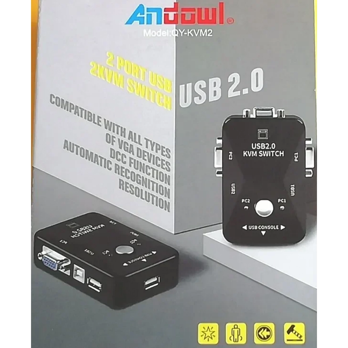 Andowl VGA 2xPC & Usb – QY-KVM2 - Image 2