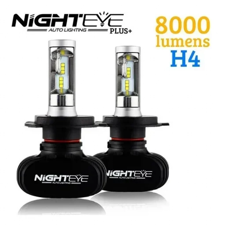 LED Φώτα Αυτοκινήτου με Κάτοπτρο NightEye Plus+ Διπλής Σκάλας H4 6000K 8000LM (2x4000) 50W (2x25W) CAN BUS