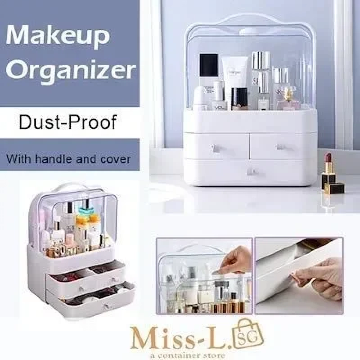 COSMETICS MAKEUP STORAGE BOX 26X21X14CM