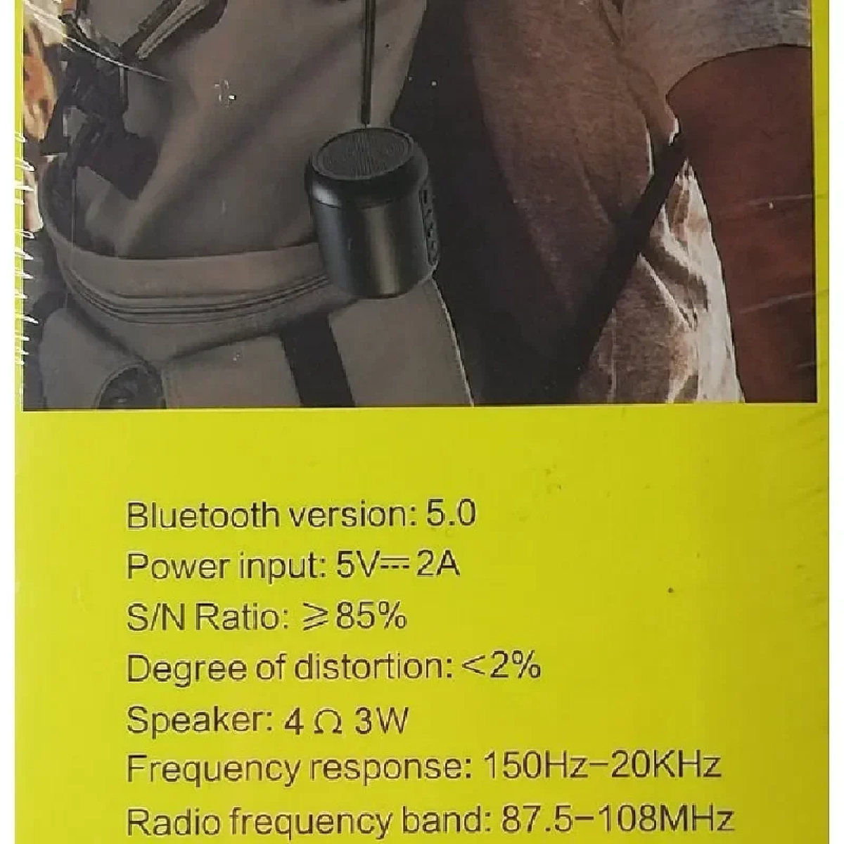 Επαναφορτιζόμενο ασύρματο φορητό ηχείο Bluetooth μαύρο Q-YX129 ANDOWL