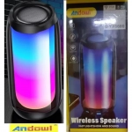 Επαναφορτιζόμενο φορητό ασύρματο ηχείο Bluetooth 360° lightshow Q-YX6680 ANDOWL