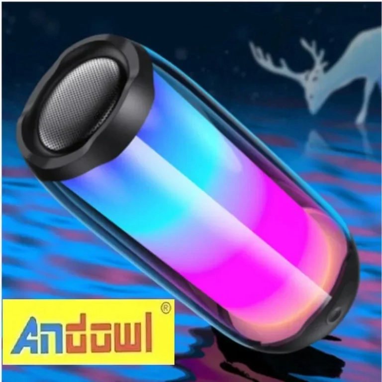 Επαναφορτιζόμενο φορητό ασύρματο ηχείο Bluetooth 360° lightshow Q-YX6680 ANDOWL
