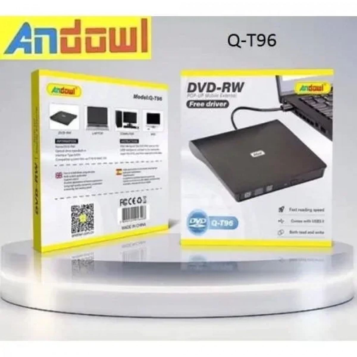 Εξωτερική Συσκευή Ανάγνωσης/Εγγραφής CD-DVD-RW Αndowl Q-T96
