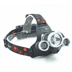 Φωτάκι Κεφαλής High Power Headlamp 3x Led Light CREE T6 1015 Μαύρο