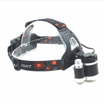 Φωτάκι Κεφαλής High Power Headlamp 3x Led Light CREE T6 1015 Μαύρο