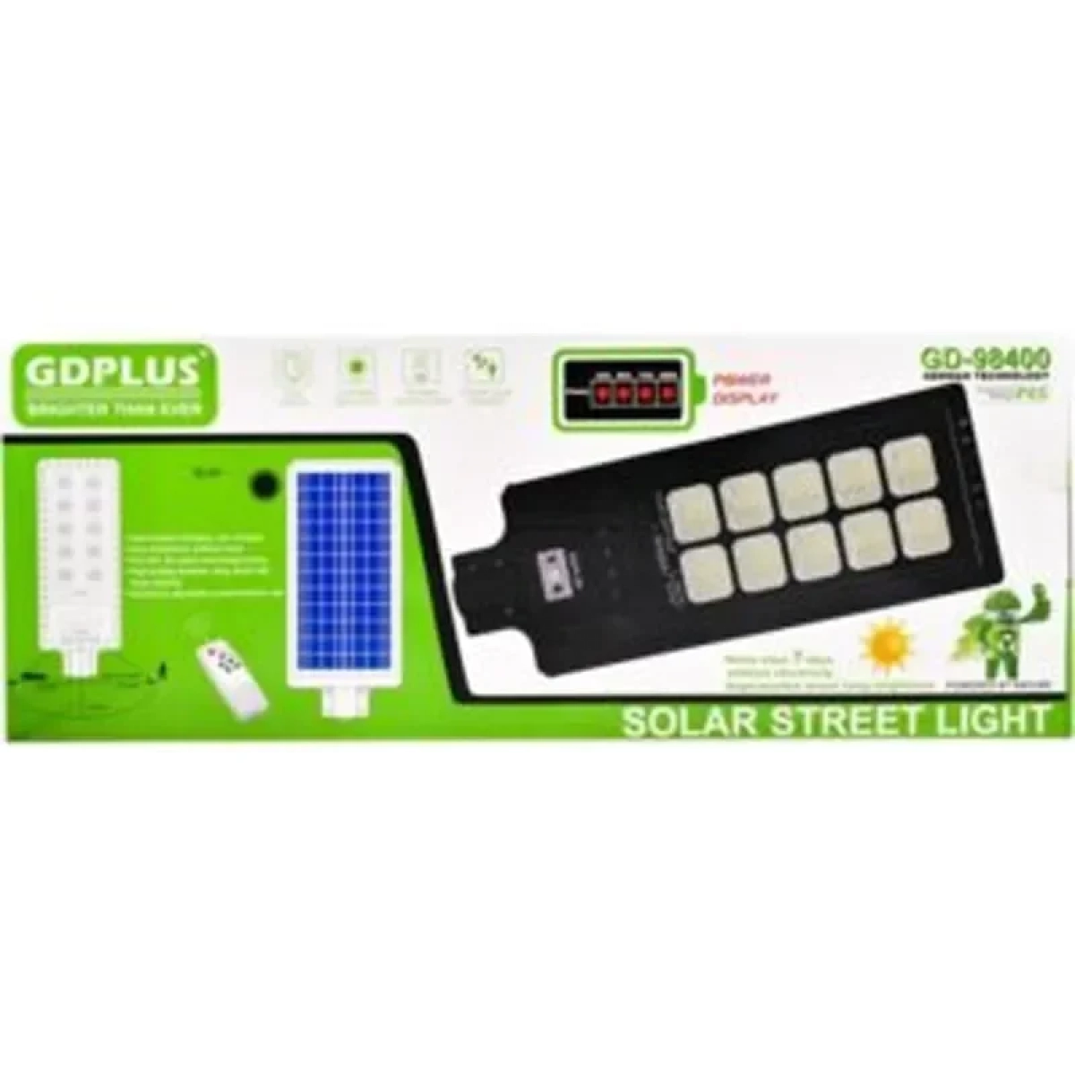GD-98400 Ηλιακό Φωτιστικό Δρόμου με Ανιχνευτή Κίνησης και Τηλεχειριστήριο σε Μαύρο Χρώμα 41429