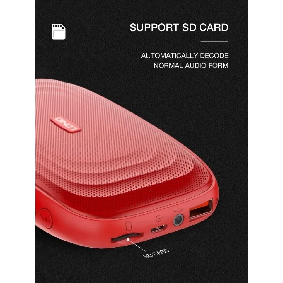 ΗΧΕΙΟ BLUETOOTH POWER BANK 5000MAH LDNIO ΣΕ ΚΟΚΚΙΝΟ ΧΡΩΜΑ - BTS11