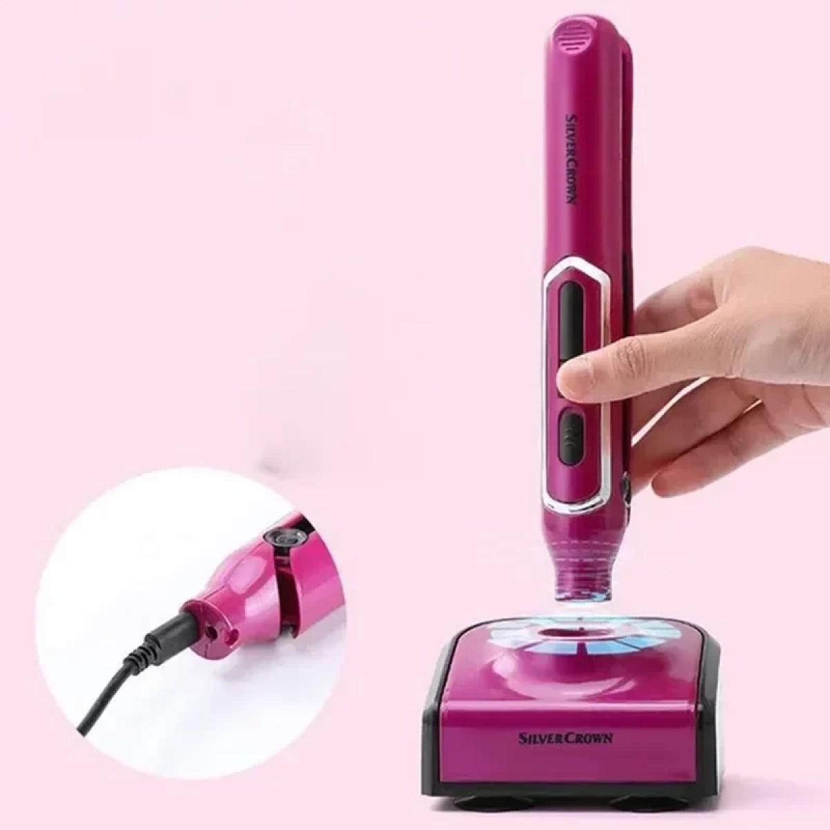 Ισιωτικό σίδερο μαλλιών με κεραμικές πλάκες Silver Crown