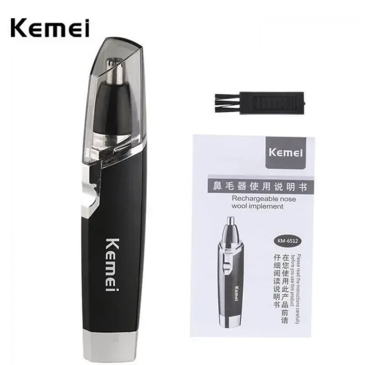 Kemei KM-6512 Επαναφορτιζόμενη Nose & Beard-Eyebrows Trimmer