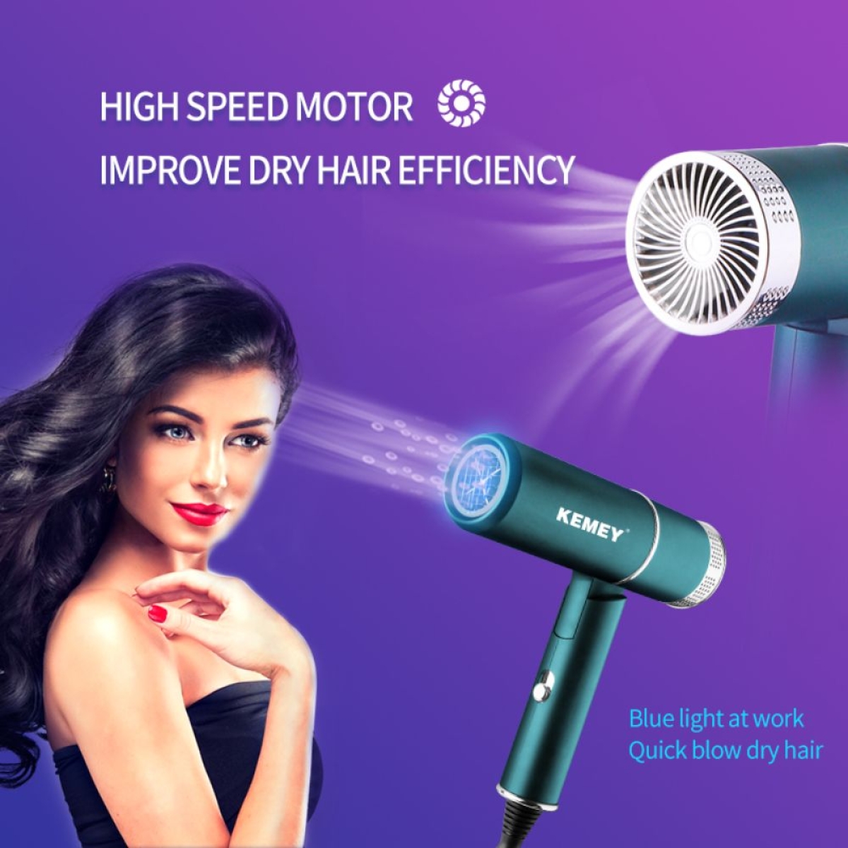 Kemei Km-9825 αναδιπλούμενο πιστολάκι μαλλιών