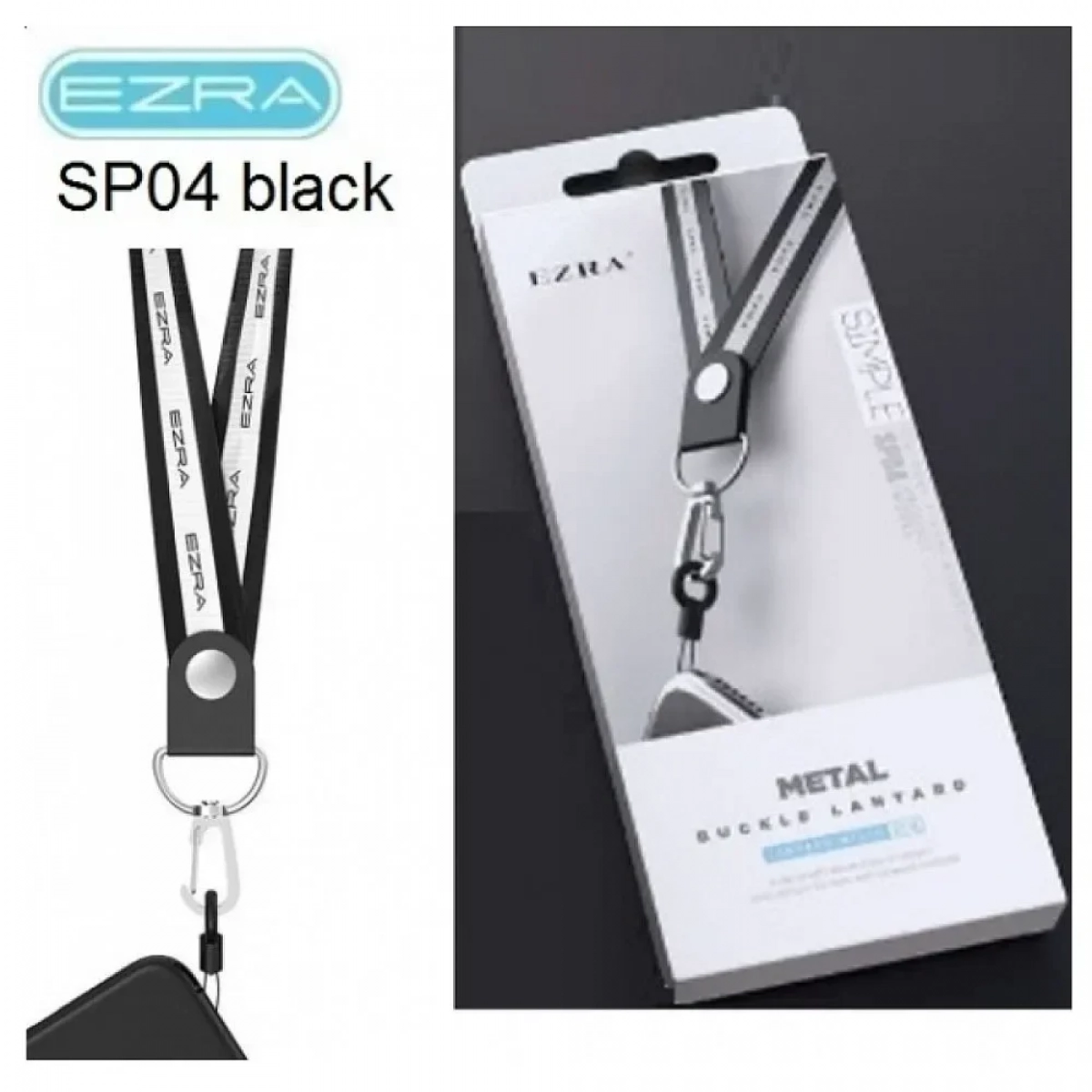 Κορδόνι Λαιμού EZRA SP04 Μαύρο - Photo2