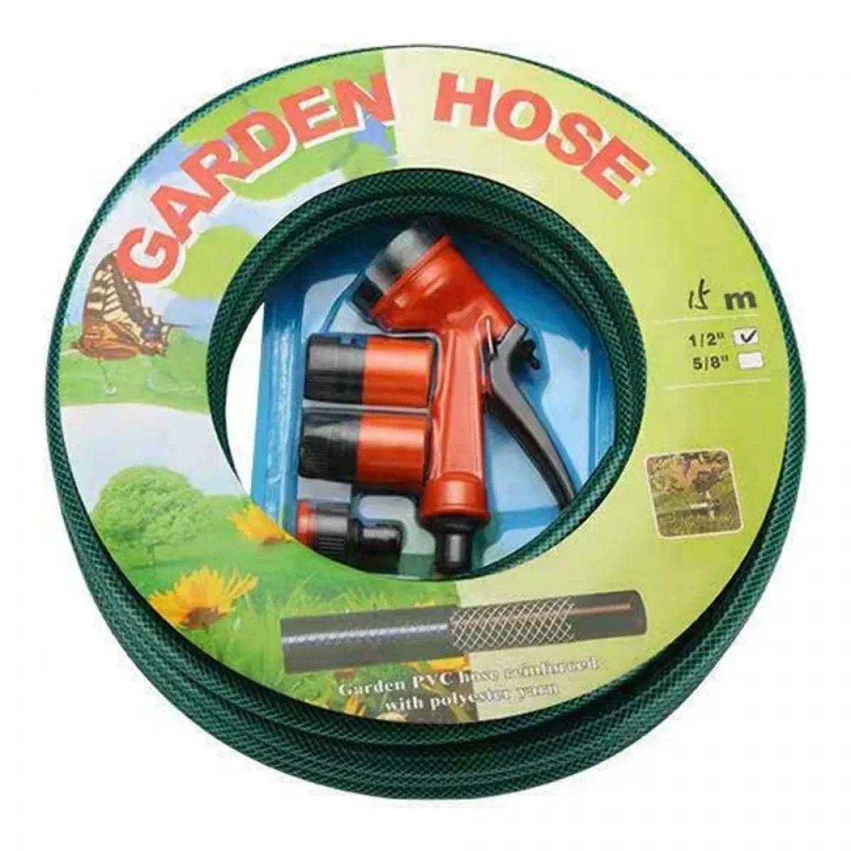 Λάστιχο - Σωλήνας Ποτίσματος Garden Hose Μήκους 10 μέτρων με 4 Εξαρτήματα - Image 3